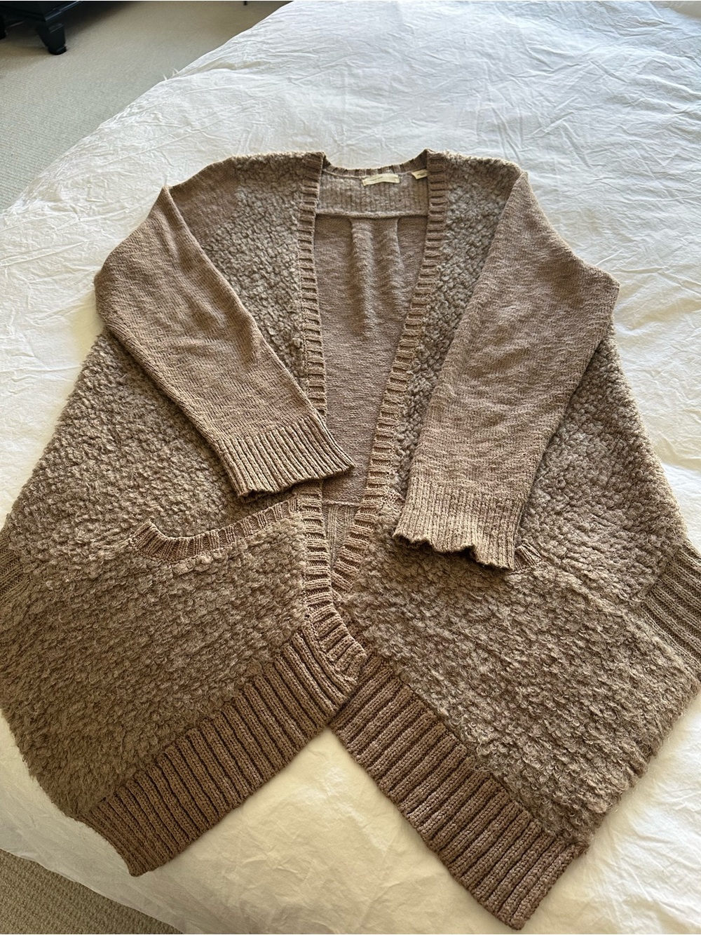Anthropologie “Sleeping on Snow” Cozy open front cardigan, size large - Picture 4 of 14